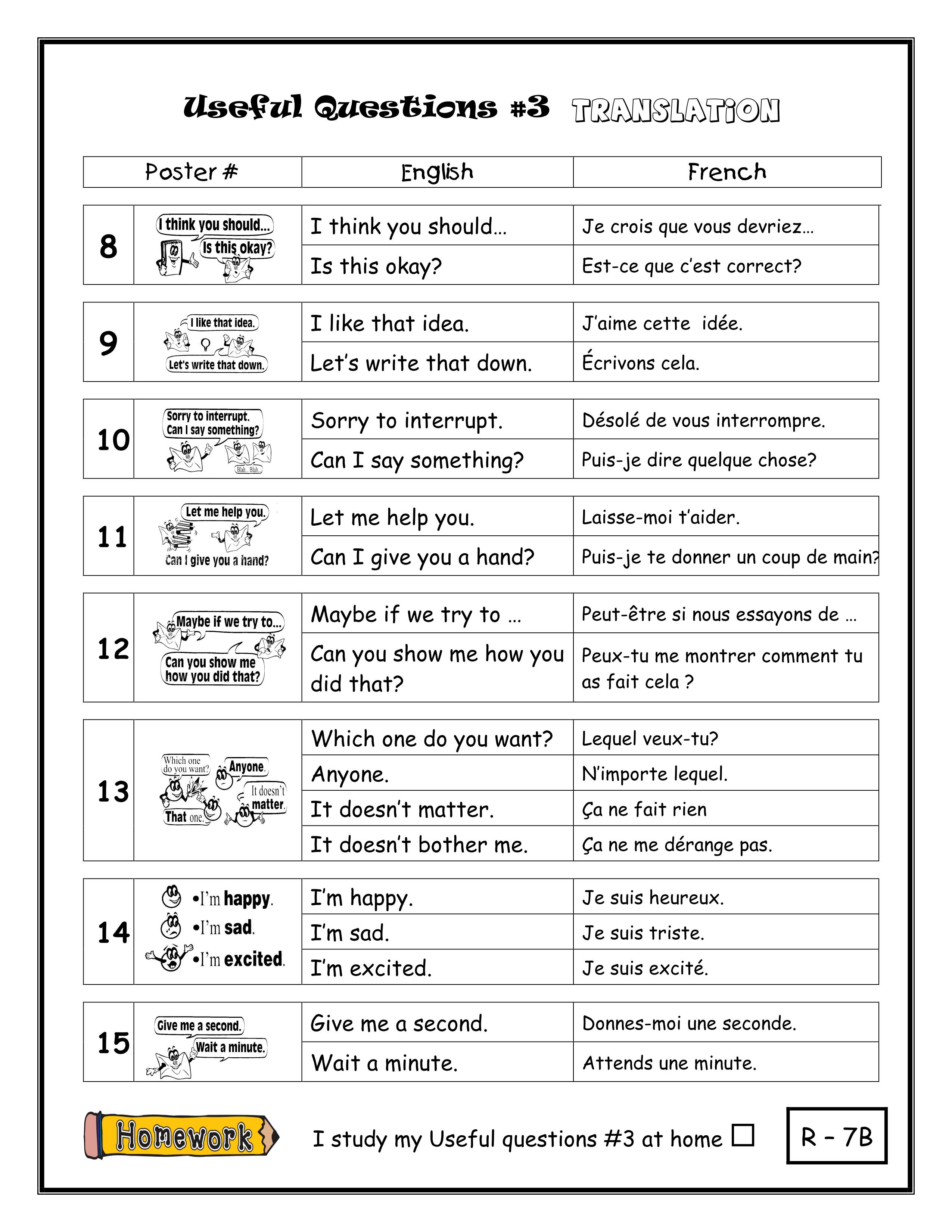 Useful questions - Miss English